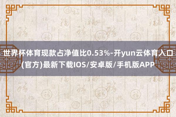 世界杯体育现款占净值比0.53%-开yun云体育入口(官方)最新下载IOS/安卓版/手机版APP